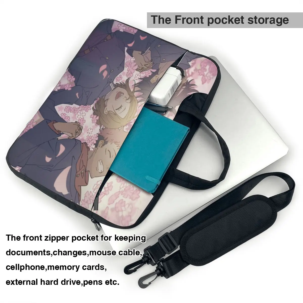 Megumi Besto Friendo Jujutsu Kaisen Sukuna أنيمي حقيبة لابتوب للصدمات حقيبة كمبيوتر 14 15.6 بوصة Crossbody حقيبة الكمبيوتر المحمول #3