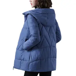 Parka longue rembourrée en coton à capuche pour femme, manteau épais, veste chaude, vêtements d'extérieur décontractés, hiver 2024