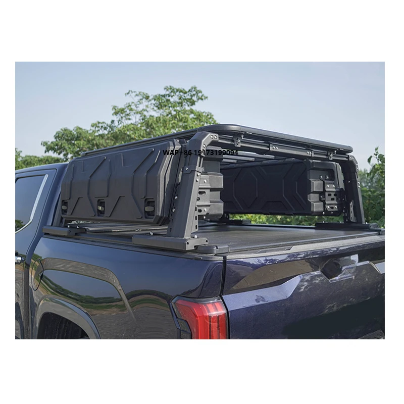 

4x4Offroad Accessories Cargo Bed Aluminum Rollbar with Two Side Boxes and Roof Luggage for j-eep Gladiator t-oyota tundra tacoma