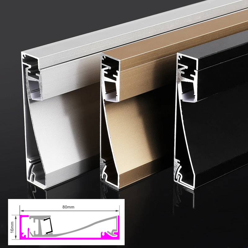 

2-in-1 Combo Baseboard light trough 60/80mm Aluminium Profile Bar Light Metal Channel Floor Wall Skirting Linear LED Strip Lamp