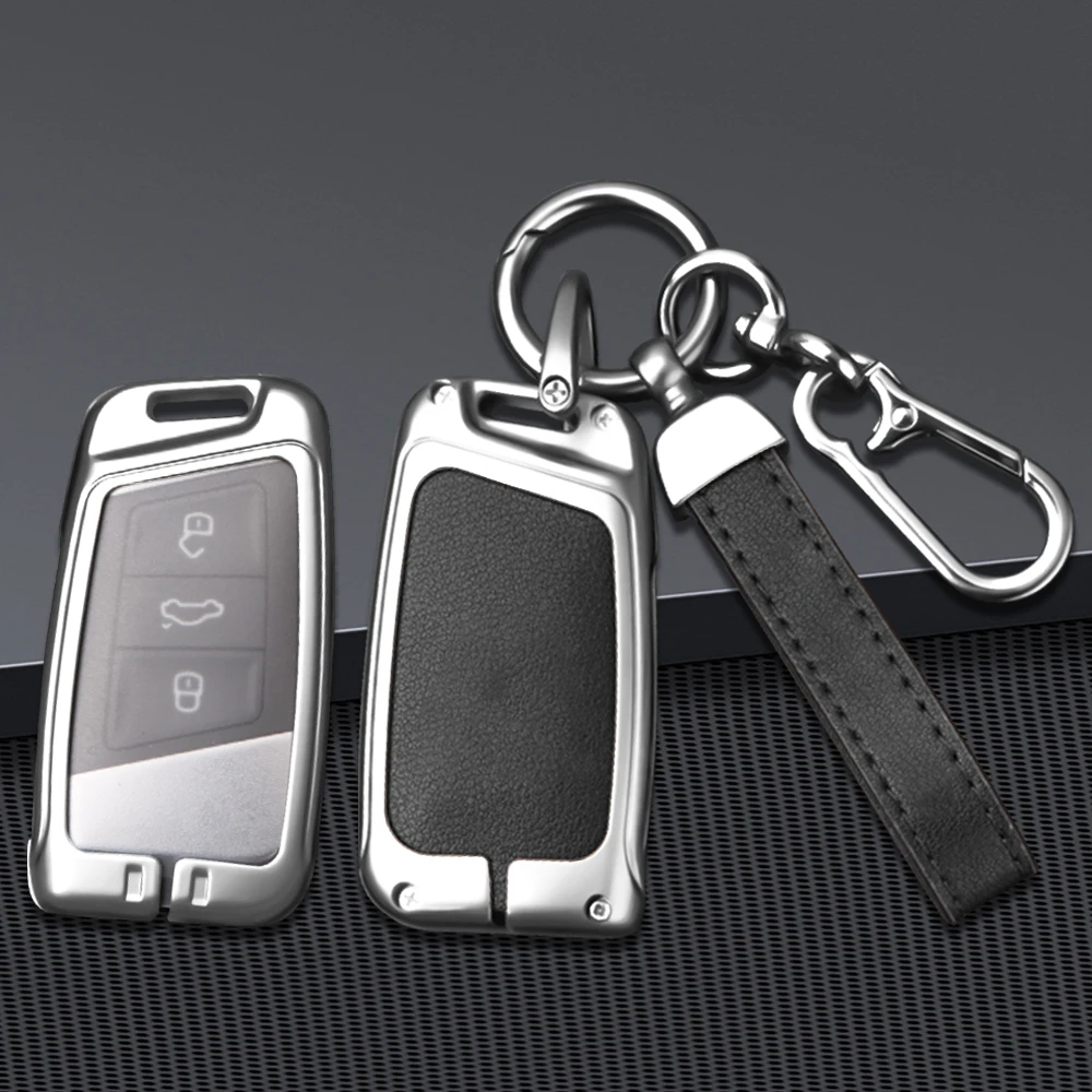 Metal Car Key Cover Case Shell Fob Holder Protector for VW Polo Skoda Octavia A7 Kodiaq Seat Ateca Leon Golf 7 MK7 VII Tiguan