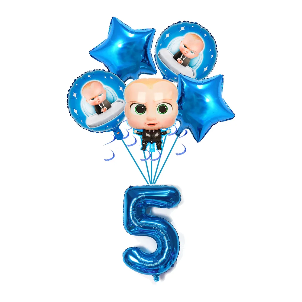 Boss Baby Cartoon Geburtstagsparty Dekorationen Hintergrundbanner Teller Becher Servietten Tischdecke Ballons Jungen Mädchen Party Babyparty – Detail 37