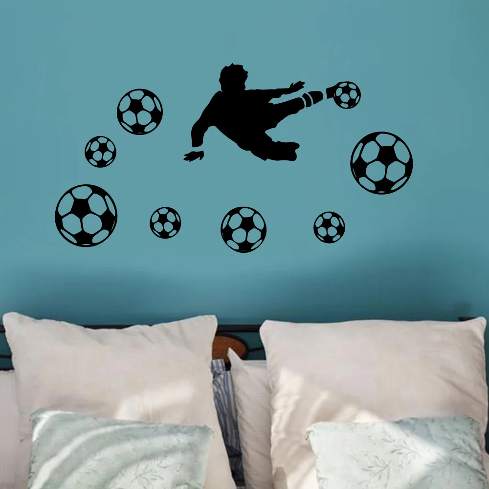 football Waterproof Wall Stickers Home Decor For Kids Rooms Decoration Wall Art Decal
