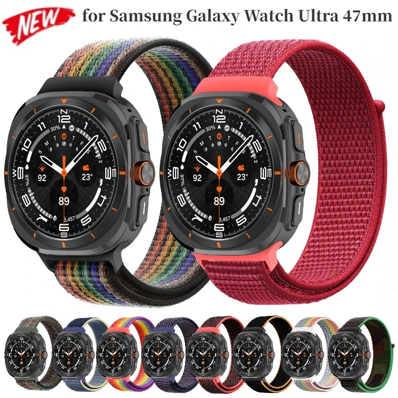

Nylon Loop Strap for Samsung Galaxy Watch Ultra 47mm Comfortable Bracelet Wristband Correa for Galaxy Watch 8-7 Ultra 47mm Band