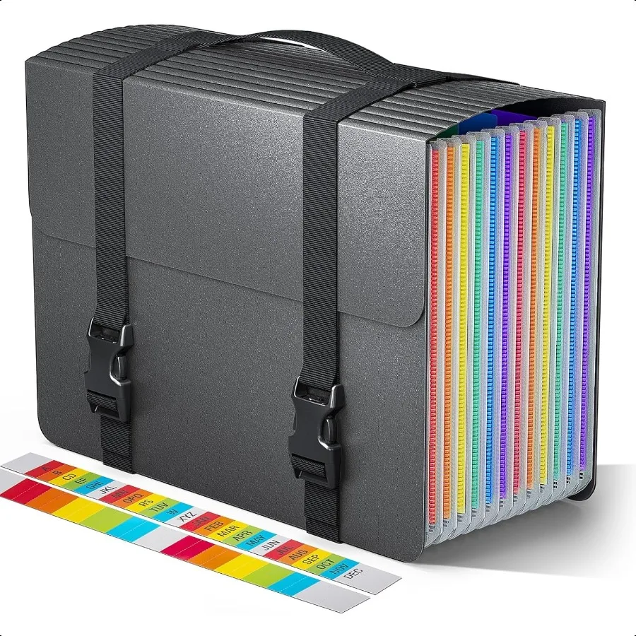 

Accordion File OrganizerExpanding File Folders with Handle 13 Pockets Expandable Filing Folders Tabs Included in Filing Box Adj