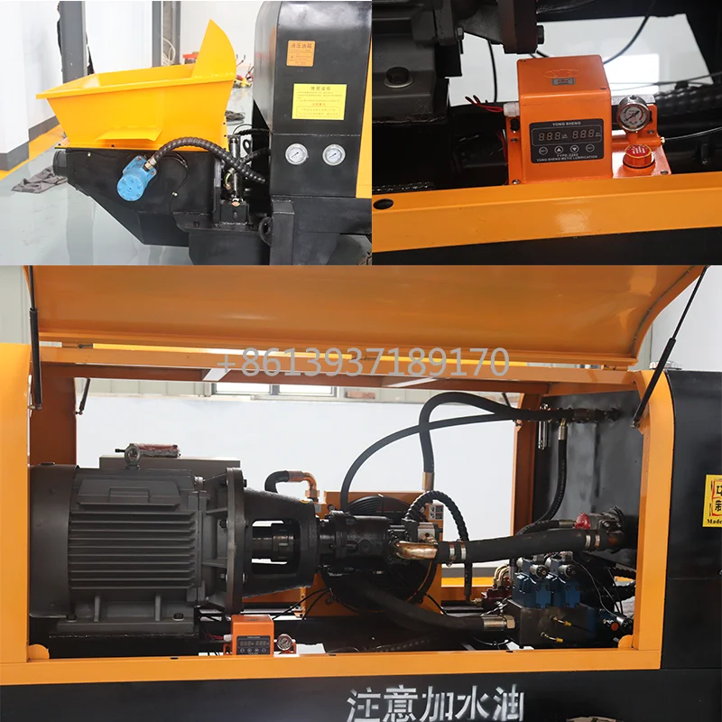 

Электрический мини-насос для смешивания бетона 10 м3/ч, небольшая мобильная насосная машина для работы на земле