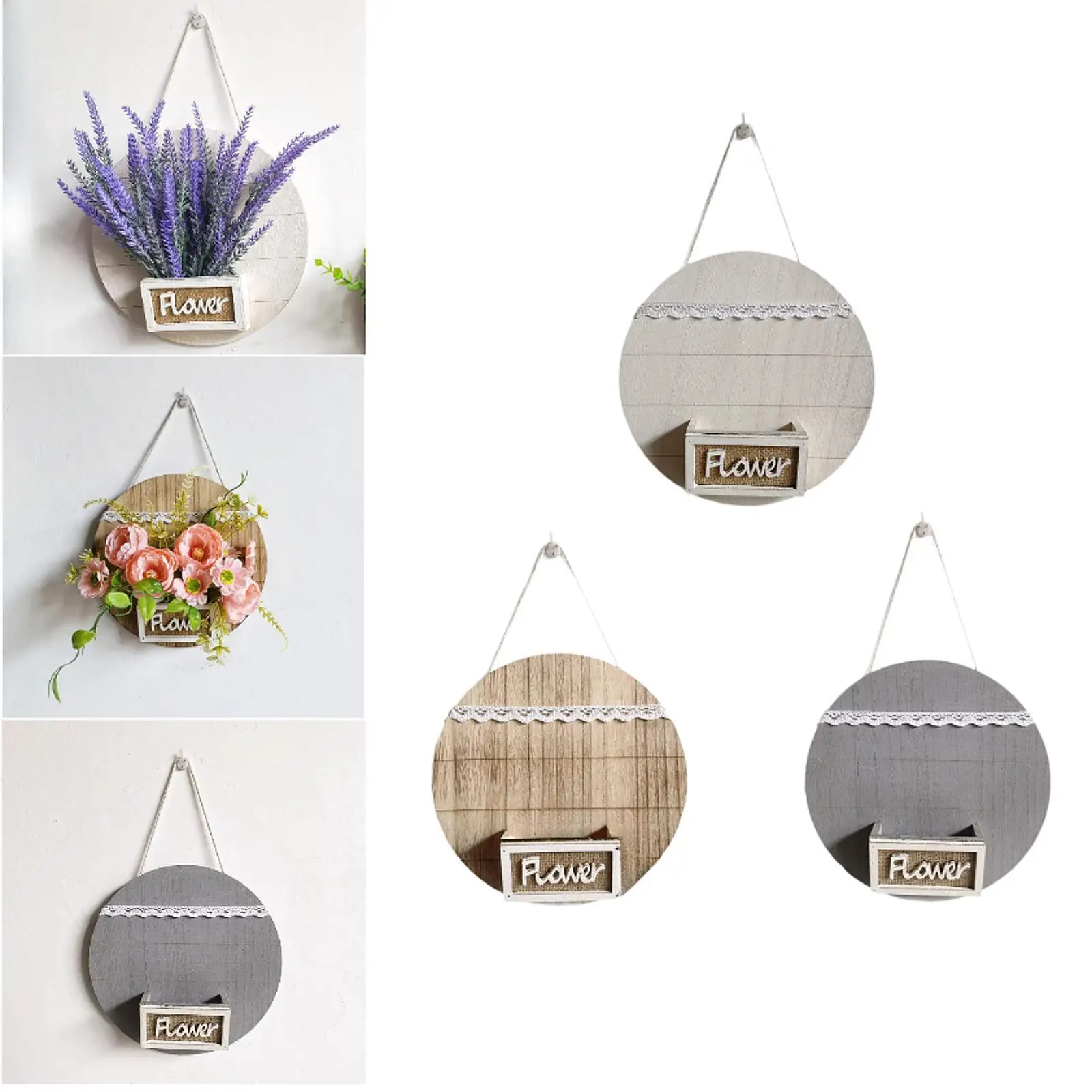 

Wall Hanging Planter Wood Decorative Small Home Decor Flower Basket Farmhouse Decor for Porch Home Balcony Indoor Outdoor Patio