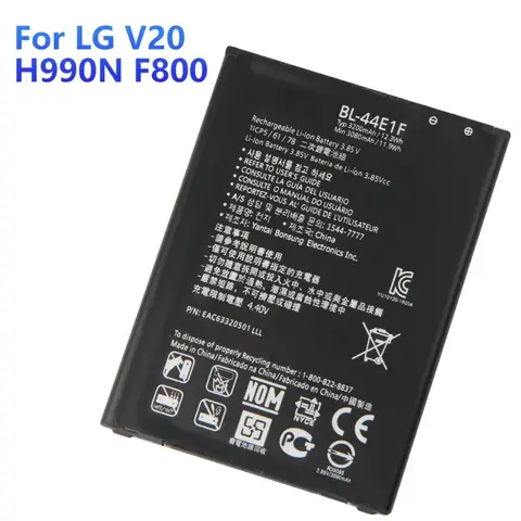 2024 Years NEW Replacement Battery BL-44E1F For LG V20 H990N F800 Phone Batteries 3200mAh
