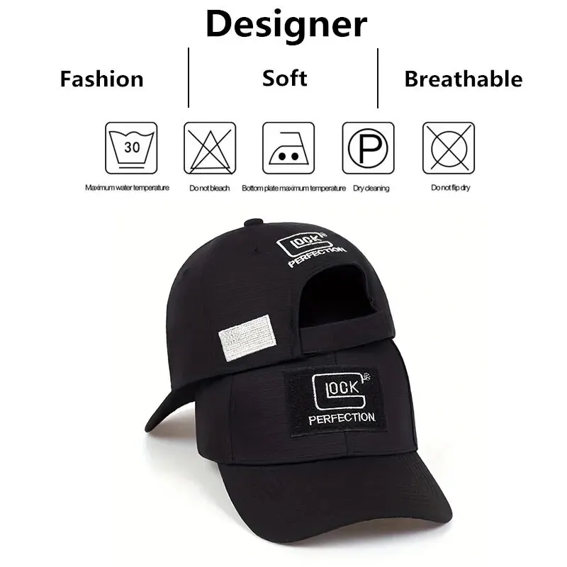 Unisex Lock Sticker Embroidery Snapback Baseball Caps Spring and Autumn Outdoor Adjustable Casual Hats Sunscreen Hat