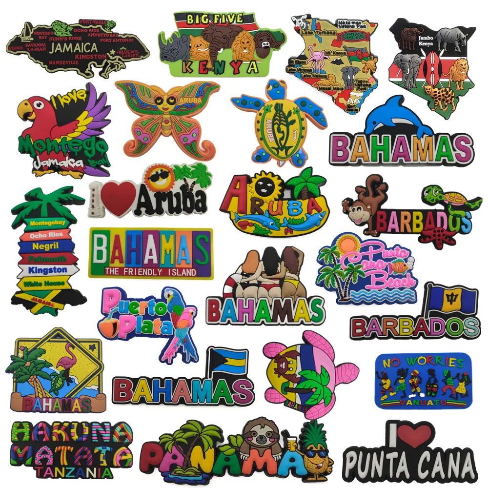 

Barbados Bahamas Aruba Vanuatu Tanzania Jamaica Rubber Fridge Magnets Tourist Souvenir Magnetic Refrigerator