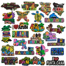 Barbados Bahamas Aruba Vanuatu Tanzania Jamaica Rubber Fridge Magnets Tourist Souvenir Magnetic Refrigerator