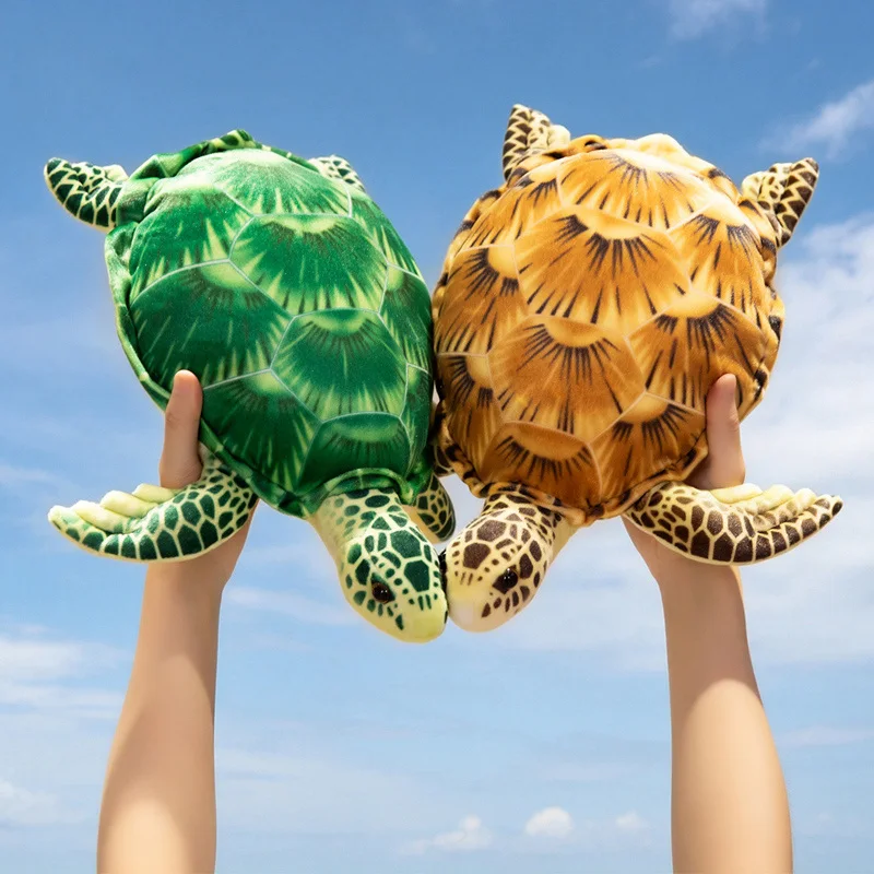 Plush Toy Sea Turtle Brown Shell Green Shell Choices Soft Ocean Animal Doll for Bedside Holiday Collection Souvenir