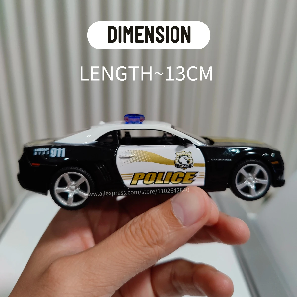 1:36 Car Model Chevrolet Camaro Police Scale Metal Diecast Replica Home Miniature Art Vehicle Hobby Decoration Kid Boy Toy