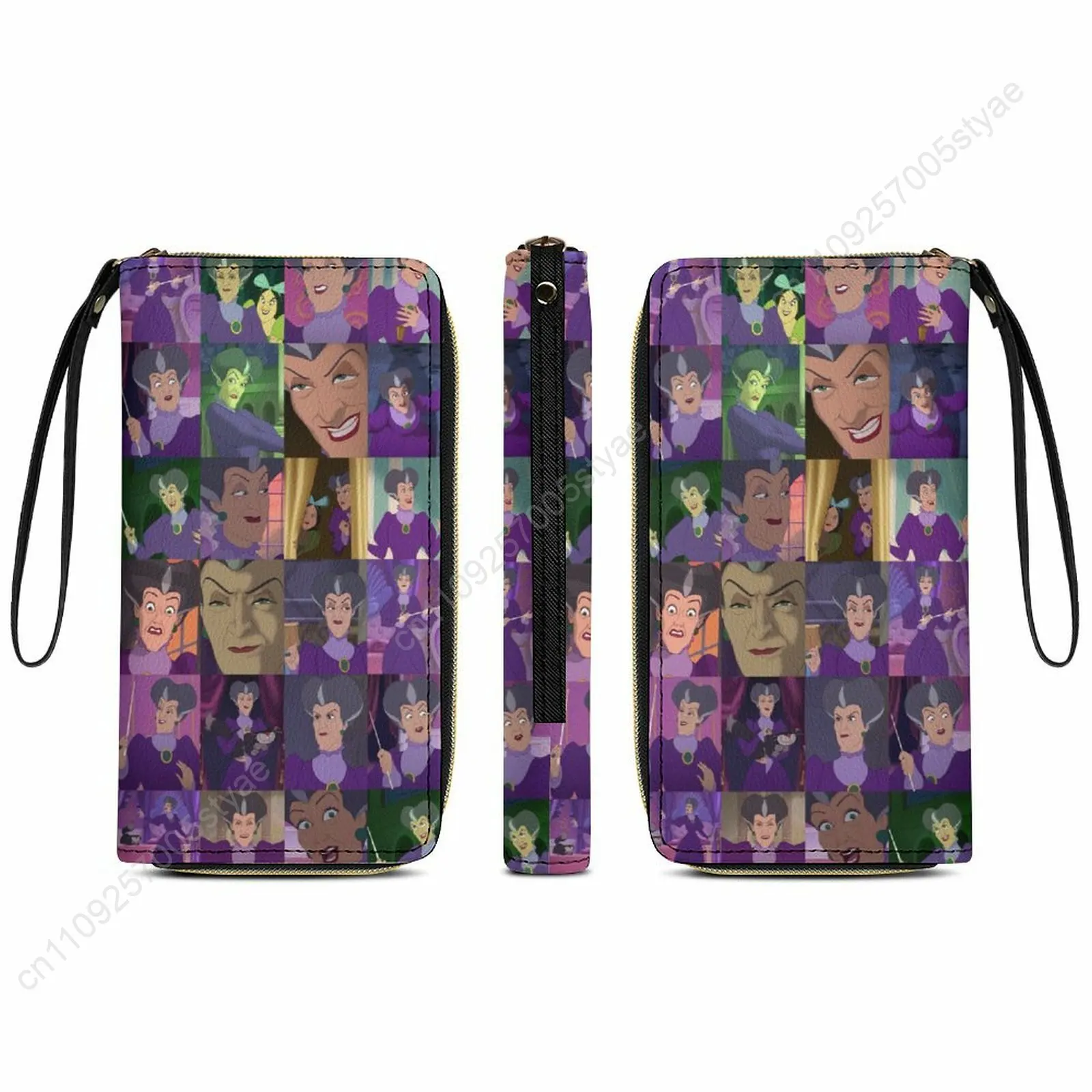 

Lady Tremaine Leather Wallet Disney Licensed Customizable Personalized Design Your Pattern Portable Purse Double-sided Printing