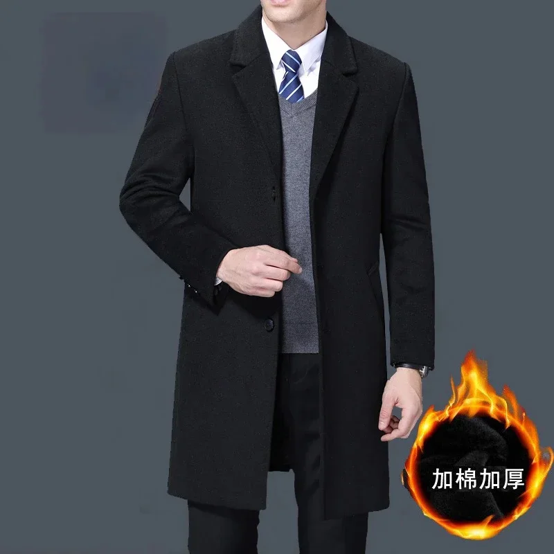 High End 90% Cashmere Coat Men's Long Winter New in Outwears Men Thick Business 10% Wool Jackets Male Clothing Warm Abrigos FCY