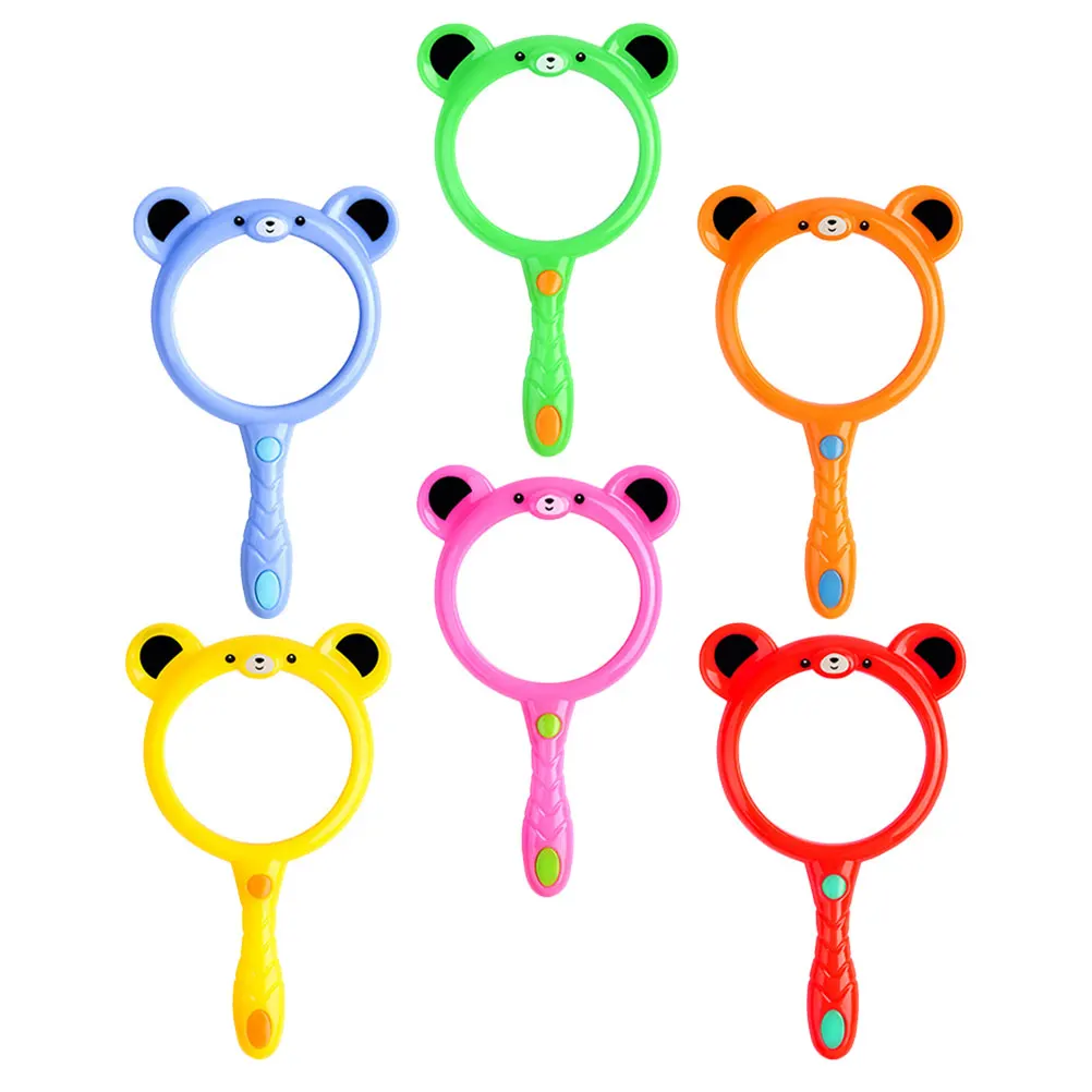 

6 Pcs H held Magnifying Glass Children Cartoon Plastic Kids Glasses Toy Toddler Science Exploration Portable Compact