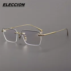 ELECCION High-quality Gentlemen's Rimless Glasses Optics Frame Male Frameless Eyewear Prescription Myopia Eyeglass Frames Men