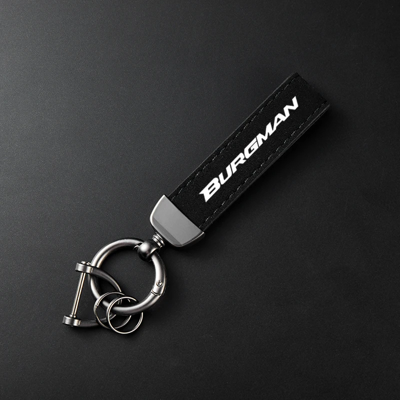 عالية الجودة الجلود الجلد المدبوغ المفاتيح دراجة نارية حلقة رئيسية لسوزوكي AN200 AN250 AN400 AN650 Burgman AN 125 250 400 650 اكسسوارات