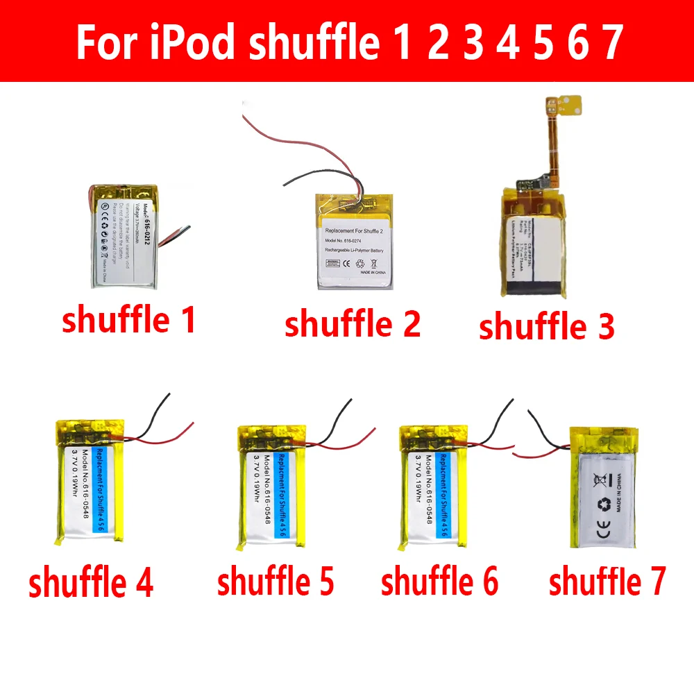 Batería de Repuesto ISUNOO para iPod Shuffle 1 2 3 4 5 6 7 1ª 2ª 3ª 4ª 5ª 6ª Generación 616-0274 616-0278 A1112 A1373 A1204 A1271