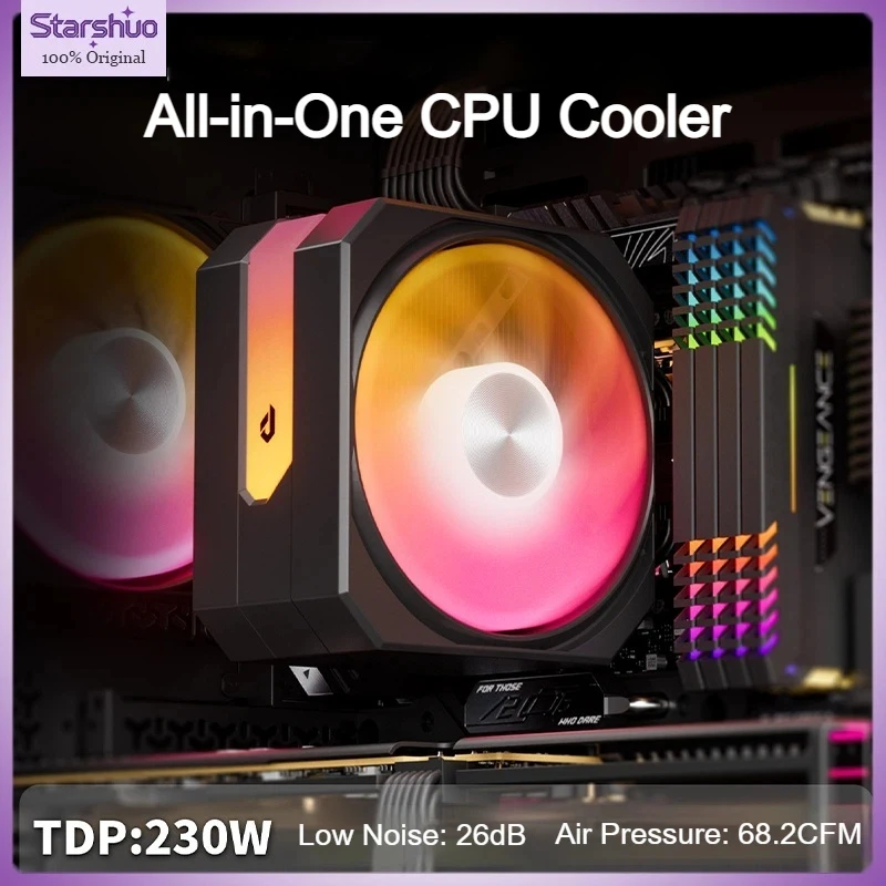 

Кулер для процессора UPHERE UP1 с 4/6 тепловыми трубками, 12-см башенный вентилятор, бесшумный вентилятор для ПК, поддерживает Intel и AMD, высокоэффективное охлаждение