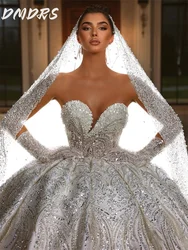 Formal Wedding Dress 2026 Formal Classic Sweetheart Neck Pearl Bridal Gown Sparkling Strapless Floor-length Ball Gown Customized