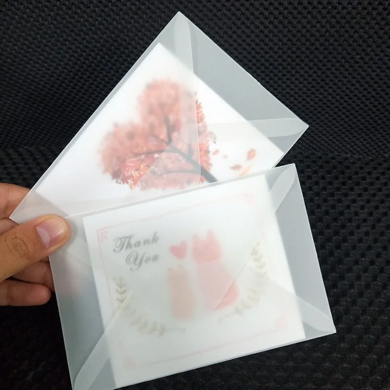 

50pcs/lot 16*11cm Semi-transparent Sulfuric Acid Paper Envelopes for DIY Postcard /Card Storage, Wedding Invitation European