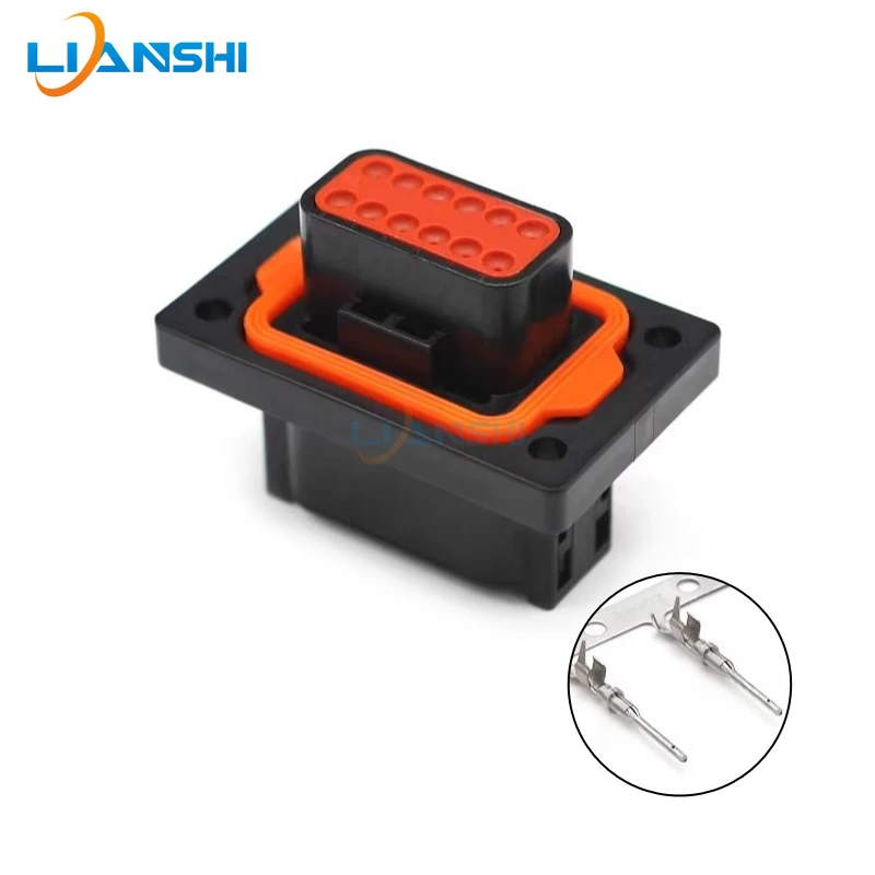 12 Pin DTM04-12PB-L012 Car Waterproof Connector 1-2303064-2 Flange Panel Mount Wire Harness Plug