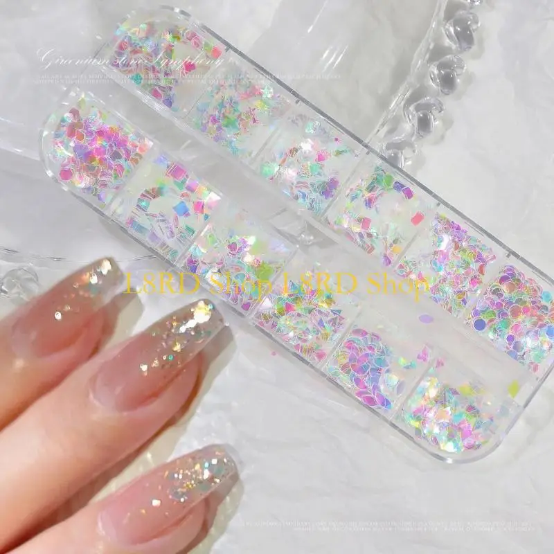 L8rd Art Glitzers Maniküre Nagelkunst Dekorationen Meerjungfrau Glitter Art Pailletten funkeln
