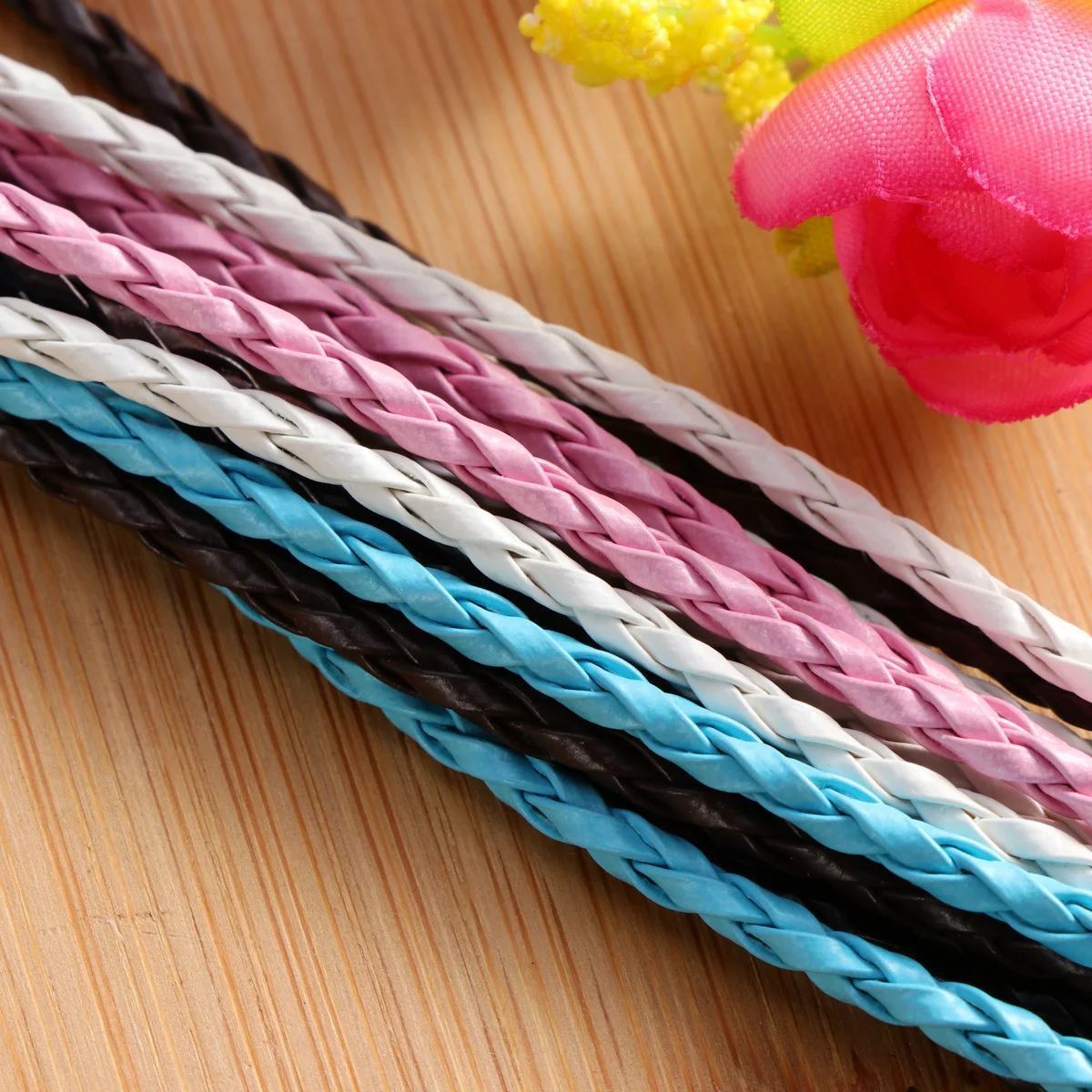 

50pcs 3MM Bracelet Making Cord Multi Color Plaited Bracelet Cords Ropes Charms with Lobster Claw Clasp for Bracelets Jew