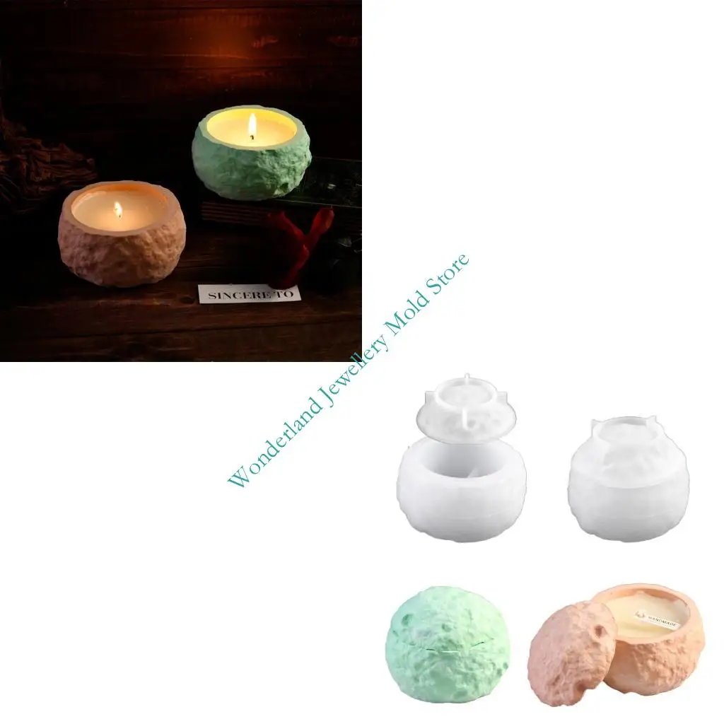 

H7EB Unique Shaped Candles Cup Silicone Storage Container Box Mould For Jewelry Accessories Organiser With Space Theme Design