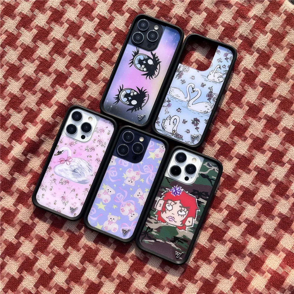 

Чехол для телефона Wildflower Sweet Swan для iPhone 11, 12, 13, 14, 15, 16, 17 Pro Max Plus Air Bear-y Bow WILDFLOWER камуфляжный чехол wf