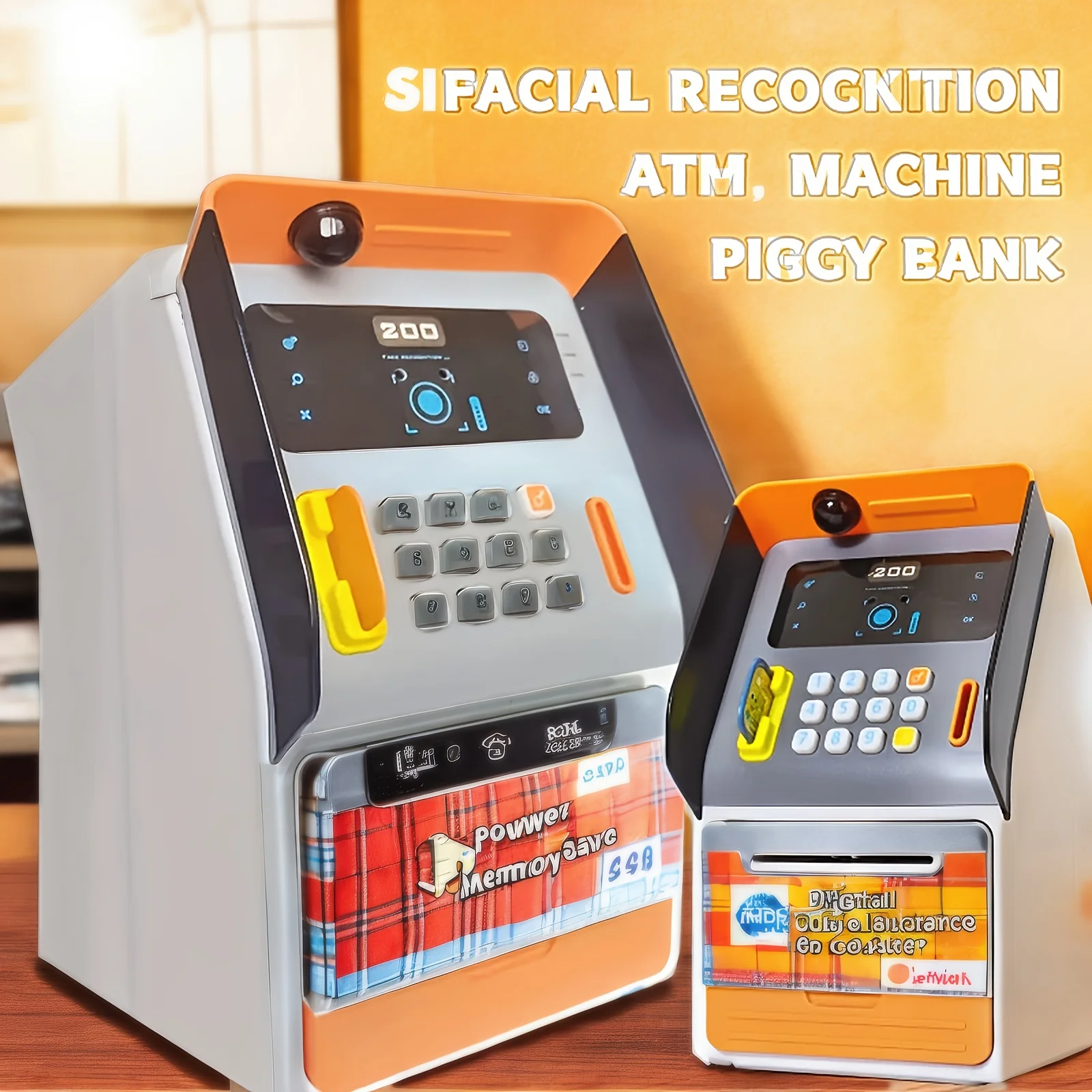 Offre spéciale américaine: jouet de tirelire ATM pour enfants, avec surveillance du reconnaissance faciale et fonction de mot de passe, cultive les garçons A