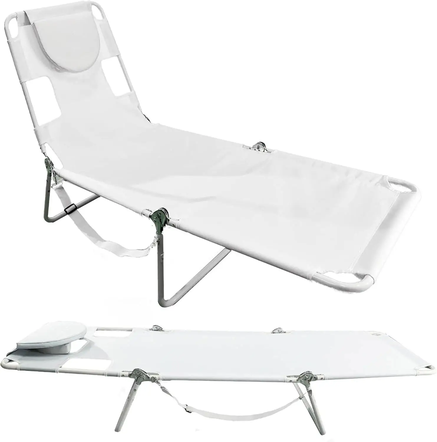 

Beach chair with face - multifunctional, outdoor pool folding lounge chair, sunbathing and lying down reading - luxurious