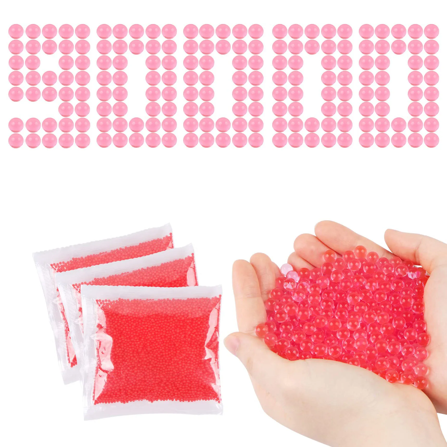 Red Water Beads For Gel Gun 7-8mm Water Gel Bead Jelly Growing Balls for Kids Tactile Toys, Sensory Toys, Vase Filler