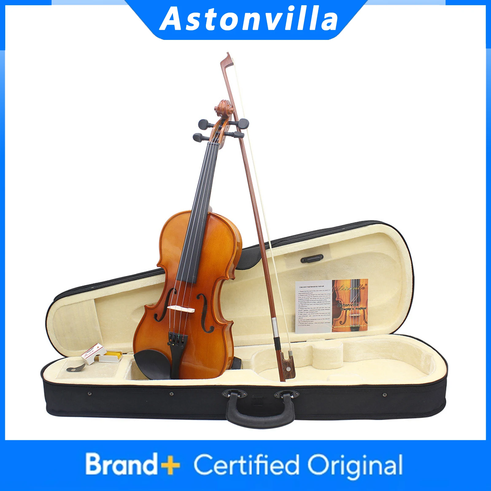 

Astonvilla AV-03 Акустическая скрипка, полноразмерная скрипка, еловая панель, струнный инструмент из цельного дерева с футляром, аксессуары для смычка