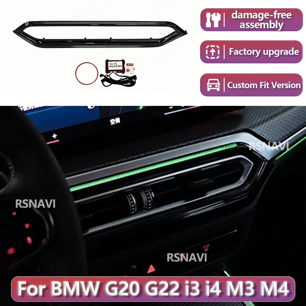 

RSNAVI Factory settings For BMW G20 G22 G80 G82 i3 i4 M3 M4 2019-2025 Car Auto Center Console Air Outlet Decorative Lamp