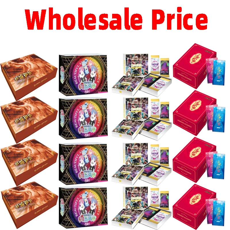 

Wholesale 4boxes Goddess Story Collection Card+4pc 3d Promo Pack Girl Party Swimsuit Bikini Feast Booster Box Kid Toys