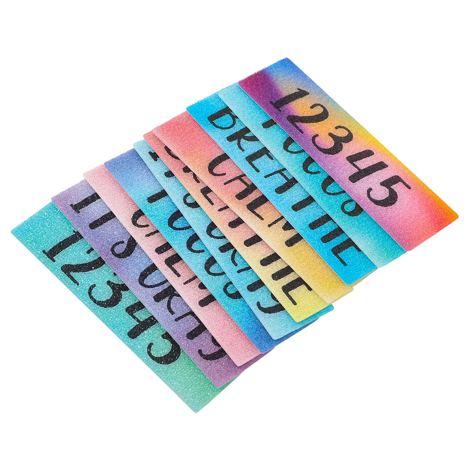 

10 Pcs Calming Stickers Adhesive Strips Cell Phone Textured Sensory Gravel Number Fidget Anxiety Relief Supplies Desk Decor