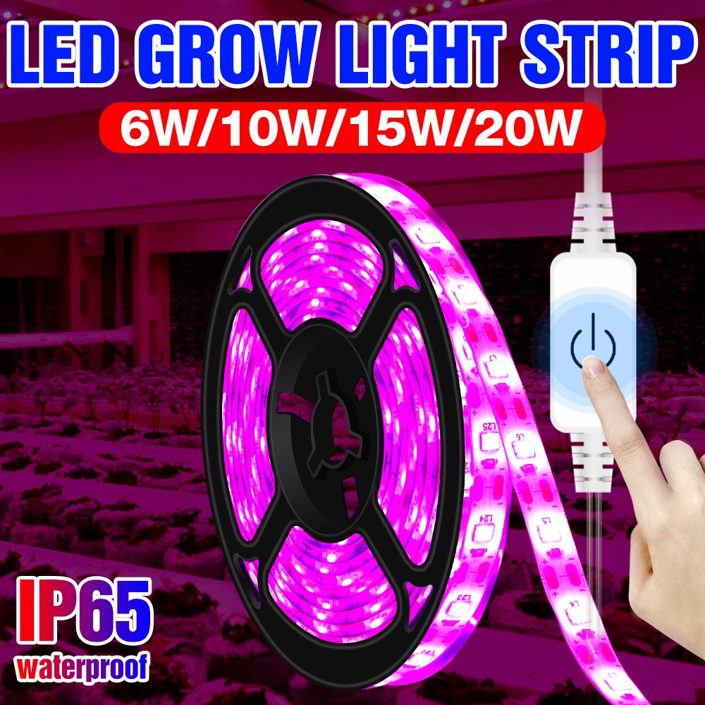 

LED Grow Light Strip Hydroponics Lamp For Indoor Plants Flower Seedling Phytolamp Greenhouse Cultivation Waterproof 1M 2M 3M