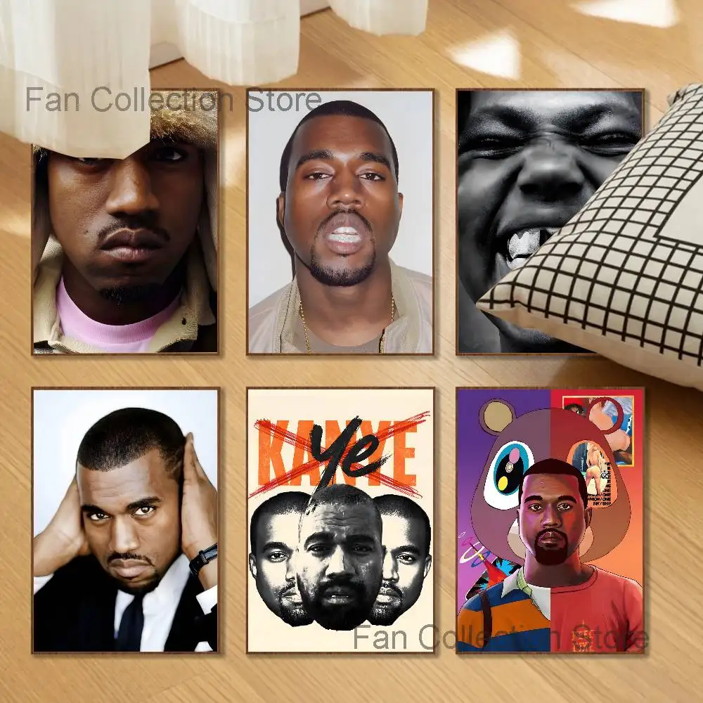 Rapper K-Kanye West Poster Prints Wall Art Picture Painting Gift Living Room Restaurant Bar Large Dec Sticker