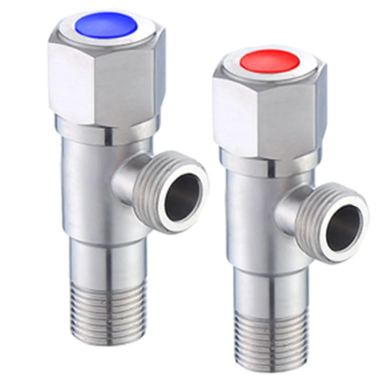 Stainless Steel Angle Valve Quarter Turn Shut Off Water Valve Hot Cold Inlet Toilet Faucet Plumbing Fitting Household