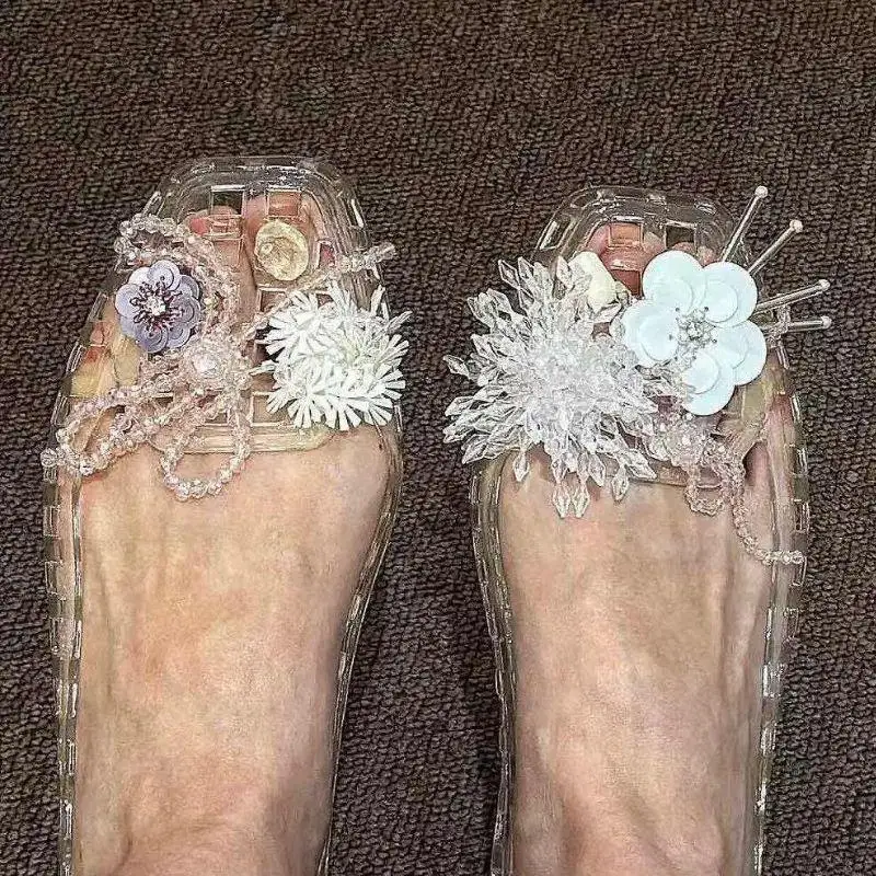 

Sequined Flower Shoe Buckles Shiny Shoe Ornaments Shoes Accessories Tassel Pendant Show Sweet Fashion Cool Crystal Shoes Clips
