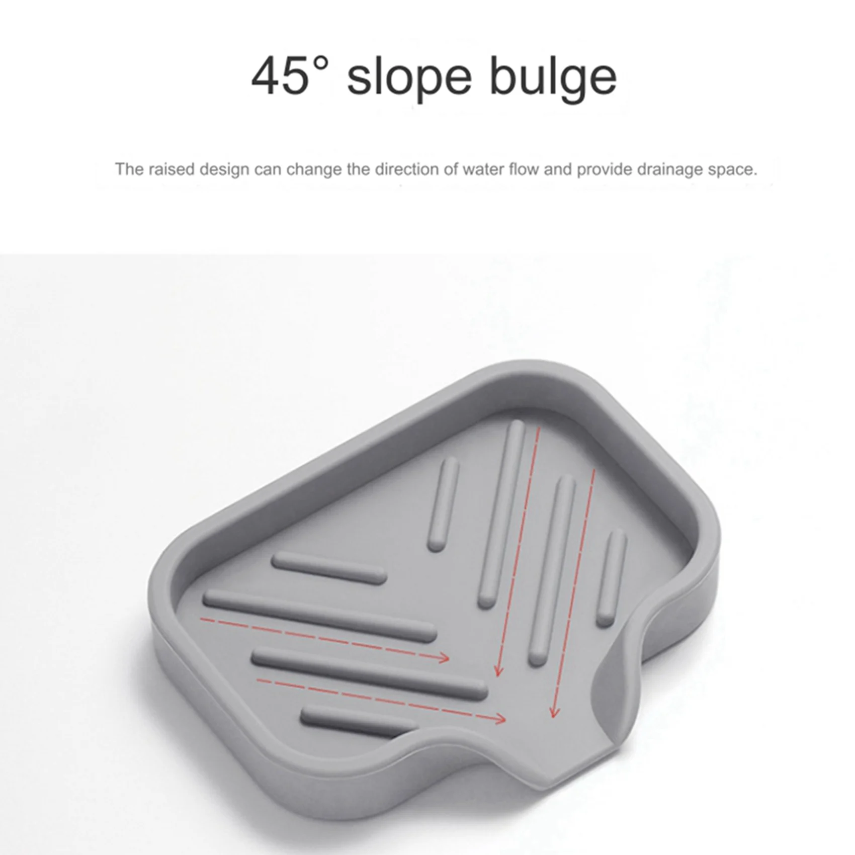【CYBER MONDAY】2X Self Draining Soap Bar Holder Silicone Kitchen Sink Soap Dish Tray Counter Organizer S Grey