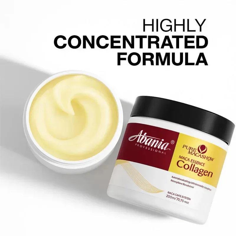 Maschera per capelli al collagene all'olio di argan di Abania - Essenza condizionante profonda da 200 ml per capelli secchi e danneggiati