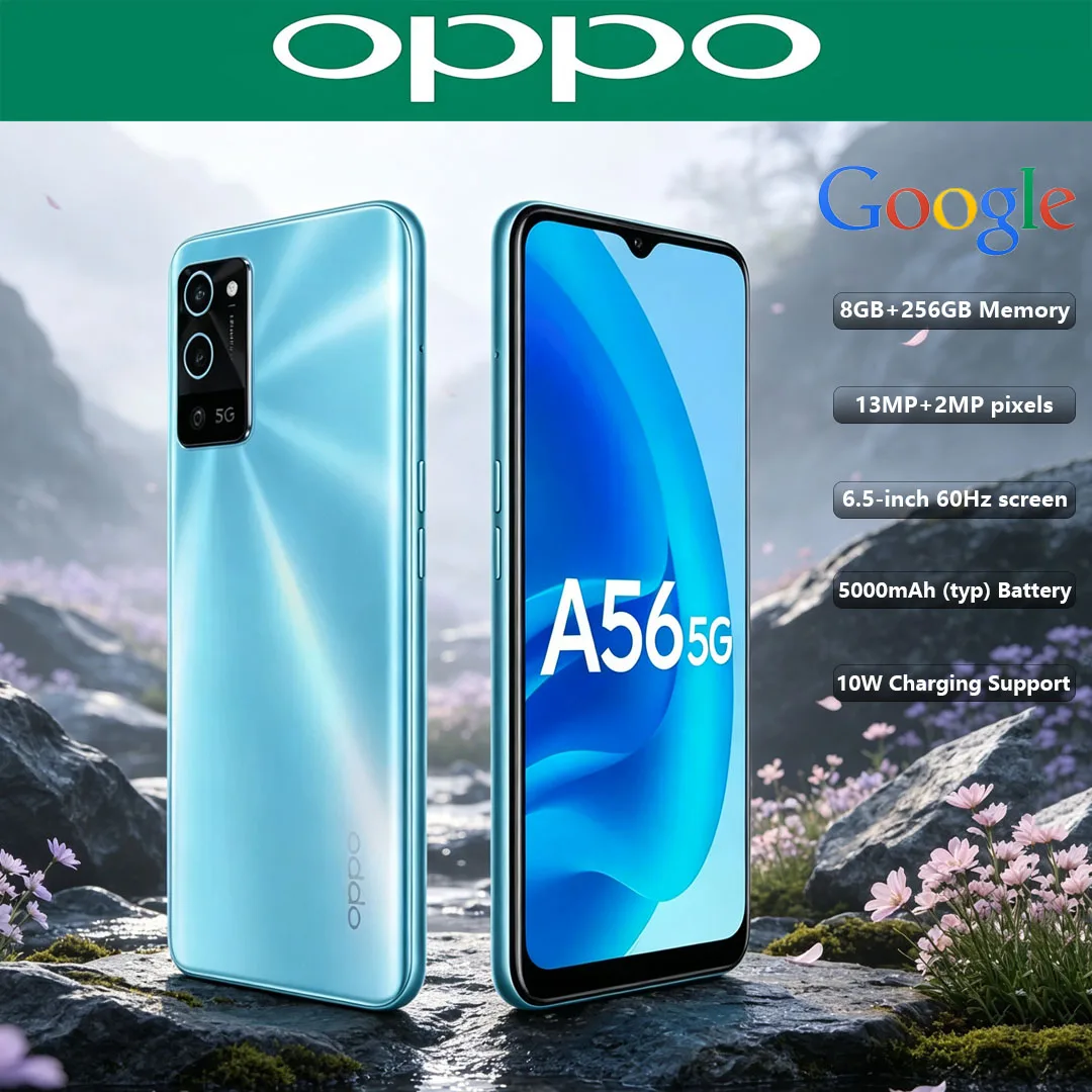 New OPPO A56 5G 13MP Camera Mobile Phone 6.5-inch Display 5000mAh‌ Long-lasting Battery 10W Charging Dual-SIM Gaming Smartphone