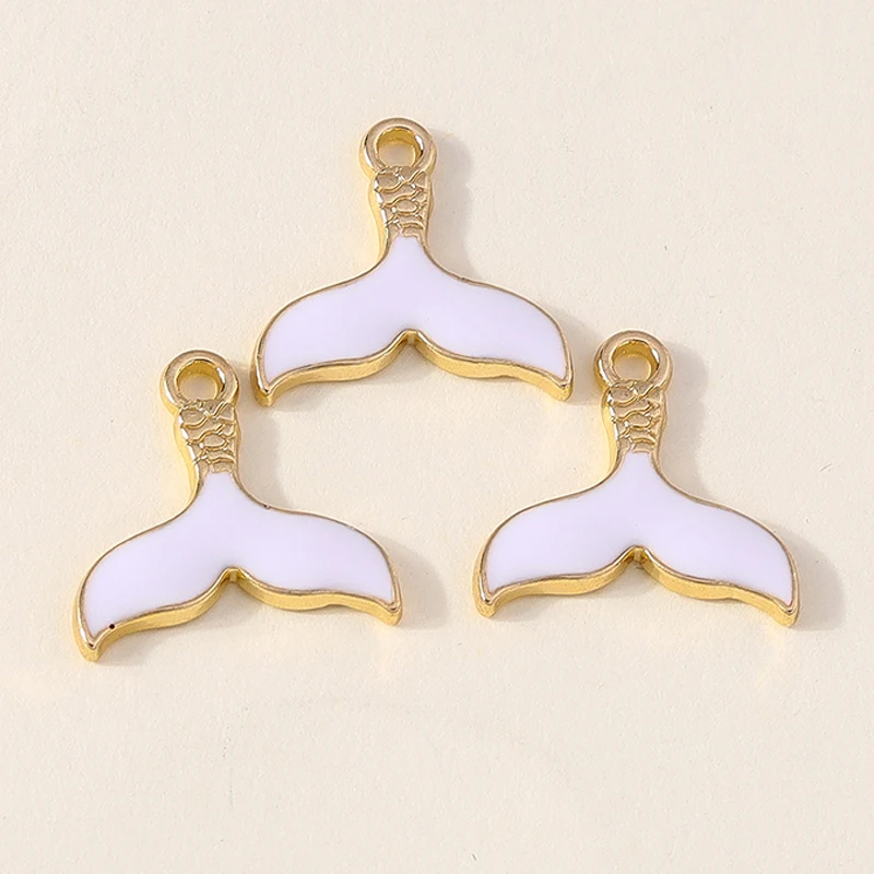 Leslie 10 teile/los Emaille Marine Leben Nette Fischschwanz Meerjungfrau Charms Anhänger für Halskette Ohrringe DIY Schmuck Machen Zubehör – Detail 32