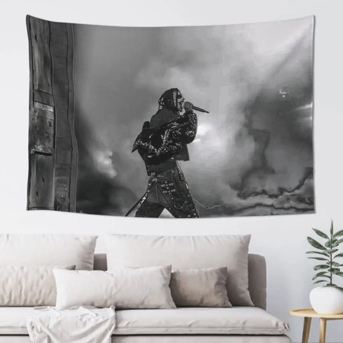 Playboi Carti black and white Tapestry Aesthetic Room Decors Outdoor Decor Tapestry