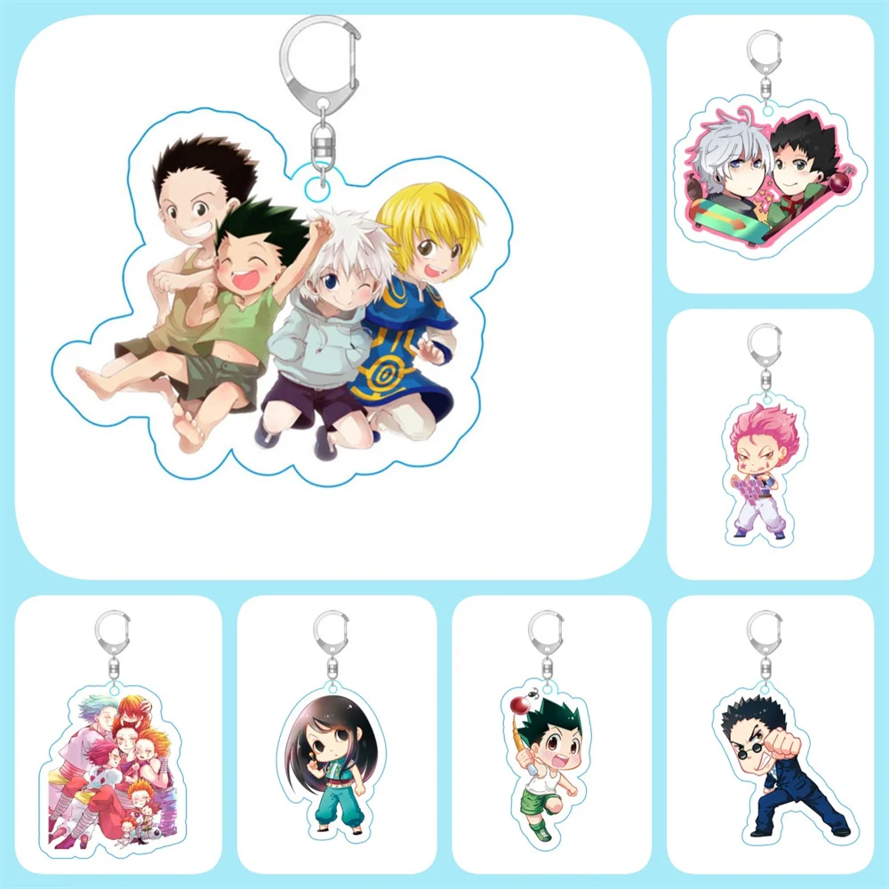 6CM Cute Anime Hunter Boy Acrylic Keychain Model Cosplay Characters Ornament Accessories Goods Collection Gifts