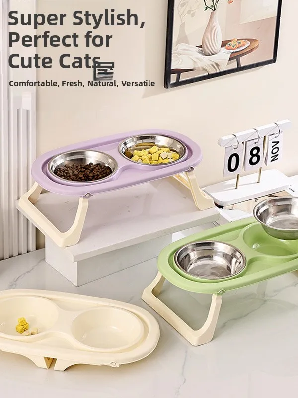 Cuenco antideslizante para mascotas, juguete para perros, caniche, Schnauzer, Bulldog Francés, Wel Corgi, doble cuenco, diseño de boca inclinada a prueba de fugas