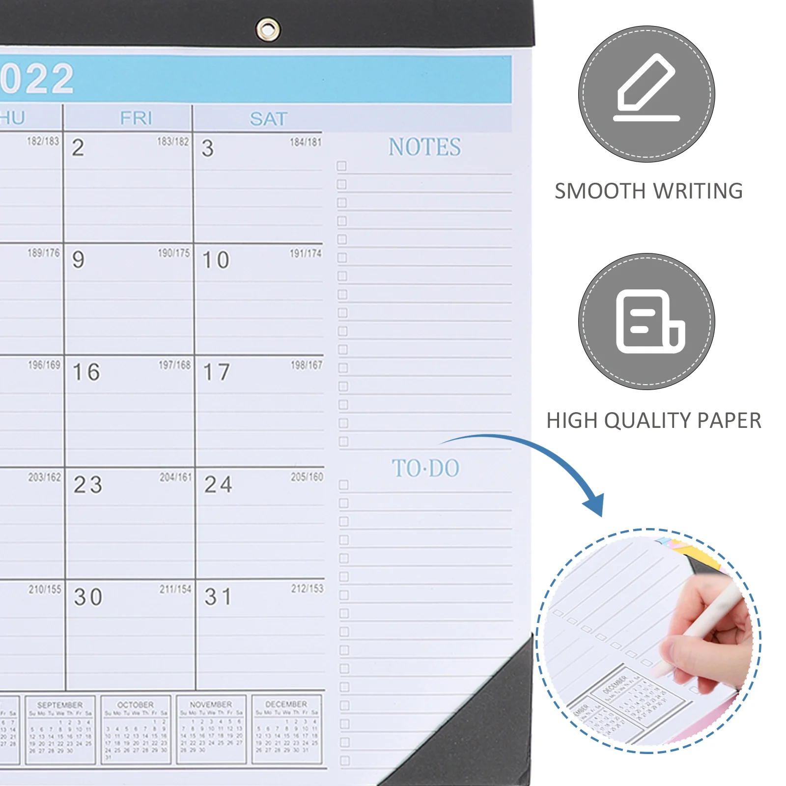 

1pc 2022 Wall Hanging Indoor Schedule Plan Note Calendar High-Quality Paper Home Office Use Multifunctional Household